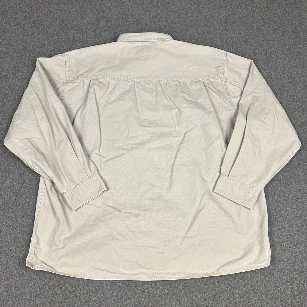 Marlboro Gear Mens Khaki Tan Long Sleeve Button Up Shirt Chest Pocket XXL - Picture 7 of 7